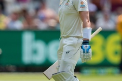 MELBOURNE, AUSTRALIA - DECEMBER 27: Steven Smith of Australia walks off the field after being caught out during day two of the Second Test match in the series between Australia and New Zealand at The Melbourne Cricket Ground on December 27, 2019 in Melbourne, Australia. (Photo by Speed Media/Icon Sportswire)