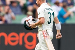 MELBOURNE, AUSTRALIA - DECEMBER 28: David Warner of Australia caught out during day three of the Second Test match in the series between Australia and New Zealand at The Melbourne Cricket Ground on December 28, 2019 in Melbourne, Australia. (Photo by Speed Media/Icon Sportswire)
