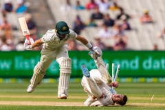 MELBOURNE, AUSTRALIA - DECEMBER 28: Marnus Labuschagne of Australia gets out during day three of the Second Test match in the series between Australia and New Zealand at The Melbourne Cricket Ground on December 28, 2019 in Melbourne, Australia. (Photo by Speed Media/Icon Sportswire)