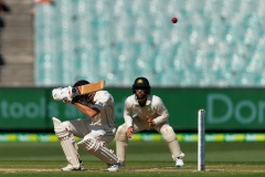 MELBOURNE, AUSTRALIA - DECEMBER 29: Mitchell Santner of New Zealand bats during day four of the Second Test match in the series between Australia and New Zealand at The Melbourne Cricket Ground on December 29, 2019 in Melbourne, Australia. (Photo by Speed Media/Icon Sportswire)