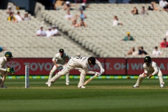 MELBOURNE, AUSTRALIA - DECEMBER 29: Tom Blundell of New Zealand bats  during day four of the Second Test match in the series between Australia and New Zealand at The Melbourne Cricket Ground on December 29, 2019 in Melbourne, Australia. (Photo by Speed Media/Icon Sportswire)