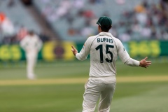 MELBOURNE, AUSTRALIA - DECEMBER 27: Joe Burns of Australia genstures during day two of the Second Vodafone Test cricket match between Australia and India at the Melbourne Cricket Ground on December 27, 2020 in Melbourne, Australia. (Photo by Dave Hewison/Speed Media/Icon Sportswire)