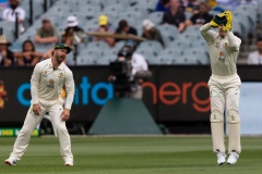 MELBOURNE, AUSTRALIA - DECEMBER 27: Tim Paine of Australia catches the ball during day two of the Second Vodafone Test cricket match between Australia and India at the Melbourne Cricket Ground on December 27, 2020 in Melbourne, Australia. (Photo by Dave Hewison/Speed Media/Icon Sportswire)