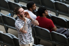 MELBOURNE, AUSTRALIA - DECEMBER 27: A man heckles Indian fans during day two of the Second Vodafone Test cricket match between Australia and India at the Melbourne Cricket Ground on December 27, 2020 in Melbourne, Australia. (Photo by Dave Hewison/Speed Media/Icon Sportswire)