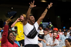 MELBOURNE, AUSTRALIA - DECEMBER 27: Indian fans get excited during day two of the Second Vodafone Test cricket match between Australia and India at the Melbourne Cricket Ground on December 27, 2020 in Melbourne, Australia. (Photo by Dave Hewison/Speed Media/Icon Sportswire)