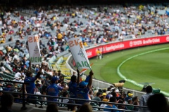 MELBOURNE, AUSTRALIA - DECEMBER 27: Indian fans can be seen flying flags and cheering during day two of the Second Vodafone Test cricket match between Australia and India at the Melbourne Cricket Ground on December 27, 2020 in Melbourne, Australia. (Photo by Dave Hewison/Speed Media/Icon Sportswire)