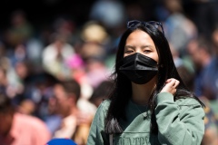 MELBOURNE, AUSTRALIA - DECEMBER 29: A woman is seen wearing a mask during day four of the Second Vodafone Test cricket match between Australia and India at the Melbourne Cricket Ground on December 29, 2020 in Melbourne, Australia. (Photo by Dave Hewison/Speed Media/Icon Sportswire)