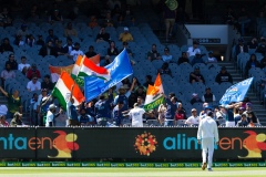 MELBOURNE, AUSTRALIA - DECEMBER 29: A view of the Bharat Army during day four of the Second Vodafone Test cricket match between Australia and India at the Melbourne Cricket Ground on December 29, 2020 in Melbourne, Australia. (Photo by Dave Hewison/Speed Media/Icon Sportswire)