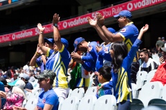MELBOURNE, AUSTRALIA - DECEMBER 29: Indian fans cheer during day four of the Second Vodafone Test cricket match between Australia and India at the Melbourne Cricket Ground on December 29, 2020 in Melbourne, Australia. (Photo by Dave Hewison/Speed Media/Icon Sportswire)