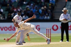 MELBOURNE, AUSTRALIA - DECEMBER 29: Josh Hazlewood of Australia fields the ball during day four of the Second Vodafone Test cricket match between Australia and India at the Melbourne Cricket Ground on December 29, 2020 in Melbourne, Australia. (Photo by Dave Hewison/Speed Media/Icon Sportswire)