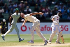 MELBOURNE, AUSTRALIA - DECEMBER 29: Josh Hazlewood of Australia fields the ball during day four of the Second Vodafone Test cricket match between Australia and India at the Melbourne Cricket Ground on December 29, 2020 in Melbourne, Australia. (Photo by Dave Hewison/Speed Media/Icon Sportswire)