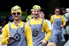 MELBOURNE, AUSTRALIA - DECEMBER 26: Cricket fans are seen dressed as Minions during the Boxing Day Test Match between Australia and South Africa at The Melbourne Cricket Ground on December 26, 2022 in Melbourne, Australia. (Photo by Dave Hewison/Speed Media/Icon Sportswire)