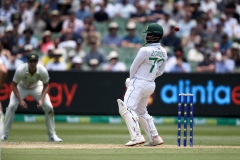 MELBOURNE, AUSTRALIA - DECEMBER 26: Khaya Zondo of South Africa lets one go through during the Boxing Day Test Match between Australia and South Africa at The Melbourne Cricket Ground on December 26, 2022 in Melbourne, Australia. (Photo by Dave Hewison/Speed Media/Icon Sportswire)