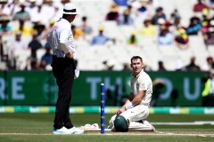 MELBOURNE, AUSTRALIA - DECEMBER 27: Marnus Labuschagne of Australia waits for a DRS review during the Boxing Day Test Match between Australia and South Africa at The Melbourne Cricket Ground on December 27, 2022 in Melbourne, Australia. (Photo by Dave Hewison/Speed Media/Icon Sportswire)