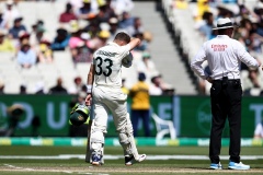 MELBOURNE, AUSTRALIA - DECEMBER 27: Marnus Labuschagne of Australia walks off after getting out during the Boxing Day Test Match between Australia and South Africa at The Melbourne Cricket Ground on December 27, 2022 in Melbourne, Australia. (Photo by Dave Hewison/Speed Media/Icon Sportswire)