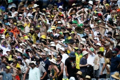 MELBOURNE, AUSTRALIA - DECEMBER 27: Australian fans in bay 13 cheer David Warner of Australia double century during the Boxing Day Test Match between Australia and South Africa at The Melbourne Cricket Ground on December 27, 2022 in Melbourne, Australia. (Photo by Dave Hewison/Speed Media/Icon Sportswire)
