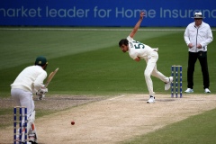MELBOURNE, AUSTRALIA - DECEMBER 29: Mitchell Starc of Australia bowls during the Boxing Day Test Match between Australia and South Africa at The Melbourne Cricket Ground on December 29, 2022 in Melbourne, Australia. (Photo by Dave Hewison/Speed Media/Icon Sportswire)