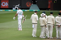 MELBOURNE, AUSTRALIA - DECEMBER 29: Sarel Erwee of South Africa walks off after getting out during the Boxing Day Test Match between Australia and South Africa at The Melbourne Cricket Ground on December 29, 2022 in Melbourne, Australia. (Photo by Dave Hewison/Speed Media/Icon Sportswire)