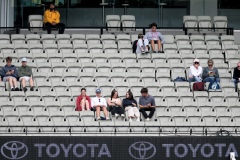 MELBOURNE, AUSTRALIA - DECEMBER 29: A group of fans are seen laughing in the upper levels during the Boxing Day Test Match between Australia and South Africa at The Melbourne Cricket Ground on December 29, 2022 in Melbourne, Australia. (Photo by Dave Hewison/Speed Media/Icon Sportswire)