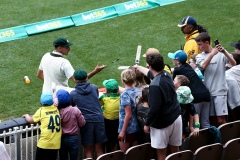MELBOURNE, AUSTRALIA - DECEMBER 29: Scott Boland of Australia signs autographs during the Boxing Day Test Match between Australia and South Africa at The Melbourne Cricket Ground on December 29, 2022 in Melbourne, Australia. (Photo by Dave Hewison/Speed Media/Icon Sportswire)