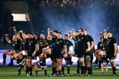 MELBOURNE, AUSTRALIA - JULY 29: The New Zealand Team performs the Haka before the Bledisloe Cup match between Australia Wallabies and New Zealand All Blacks at The Melbourne Cricket Ground on July 29, 2023 in Melbourne, Australia. (Photo by Dave Hewison/Speed Media/Icon Sportswire)